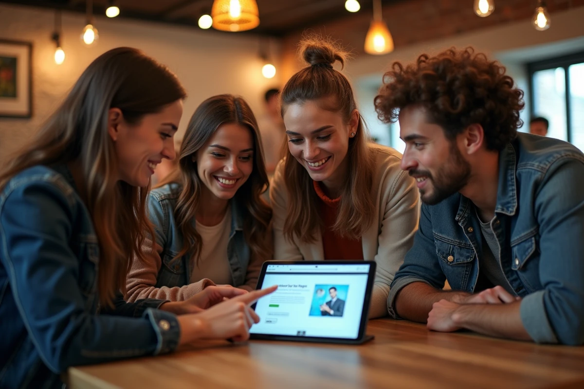 Groupe de jeunes discutant autour d